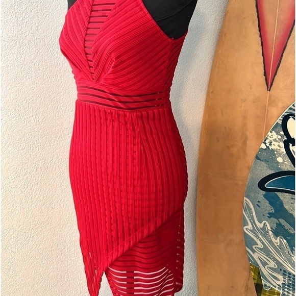 NWT, Luxxel, Stunning Vibrant,Rich Red Cocktail Dress, Small - Picture 7 of 14